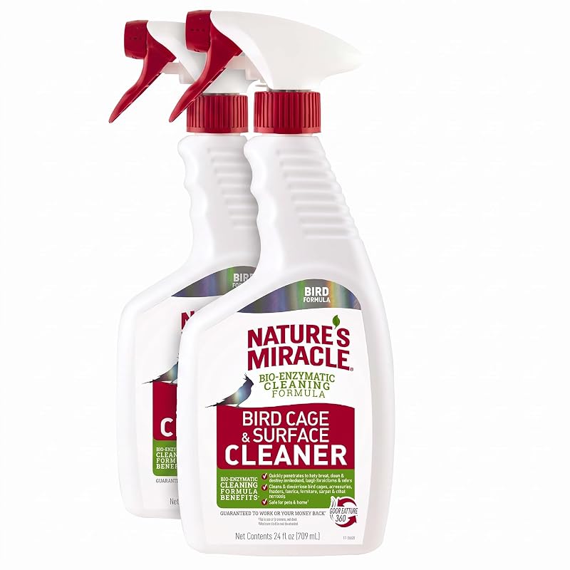 Limpador para Gaiola de Aves e Superfícies Nature's Miracle sem Fragrância, Pacote com 2 de 720 mL