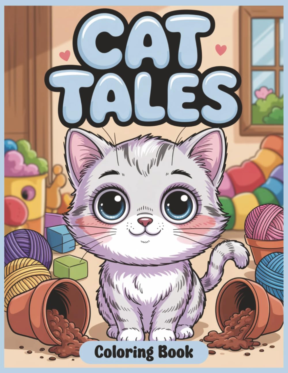 Cat Tales Coloring Book: 40+ Kawaii-Styled Scenes of Silly, Sneaky, and Totally Lovable Cats | Big and Bold Cat Mischief for Kids, Teens & Adults | Simple Designs for Stress Relief and Relaxation