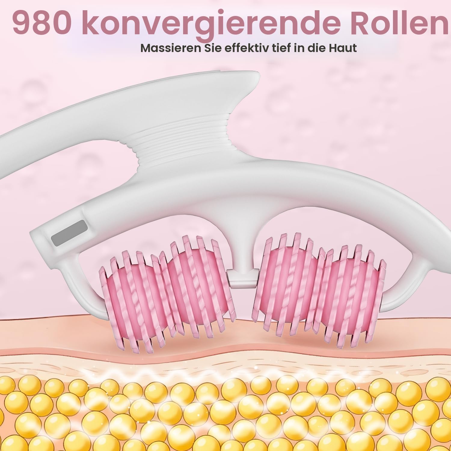ITEHIL Lymphdrainage-Massagegerät, Anti-Cellulite-Massagerolle, Cellulite-Entferner, Faszien-Massagegerät für Arme, Beine, Bauch und Gesäß