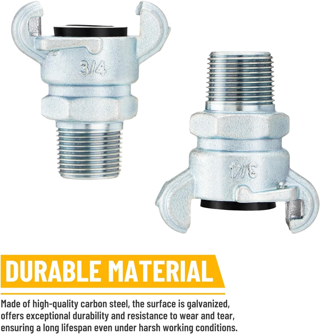 8PCS 3/4'' NPT Iron Air Hose Fitting, Universal Coupling Chicago Fitting 3/4'' for Male End, Female End