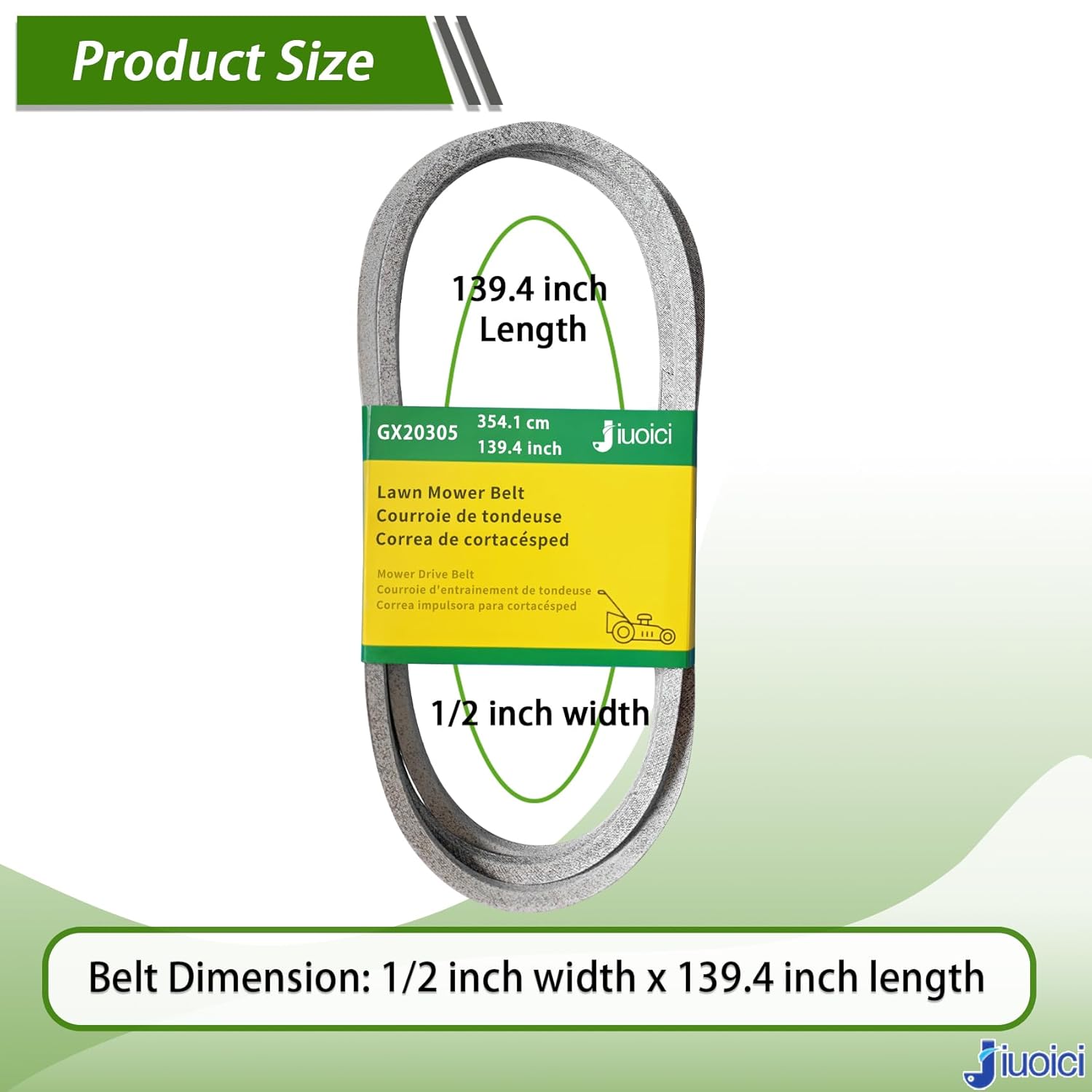 Upgraded Deck Belt GX20305 GY20571 Compatible with John Deere 48 Inch Deck Lawn Tractor Mower L120 L130 L2048 L2548, 139.4 Inch Length Belt, More Durable and Reliable, Easy to Install
