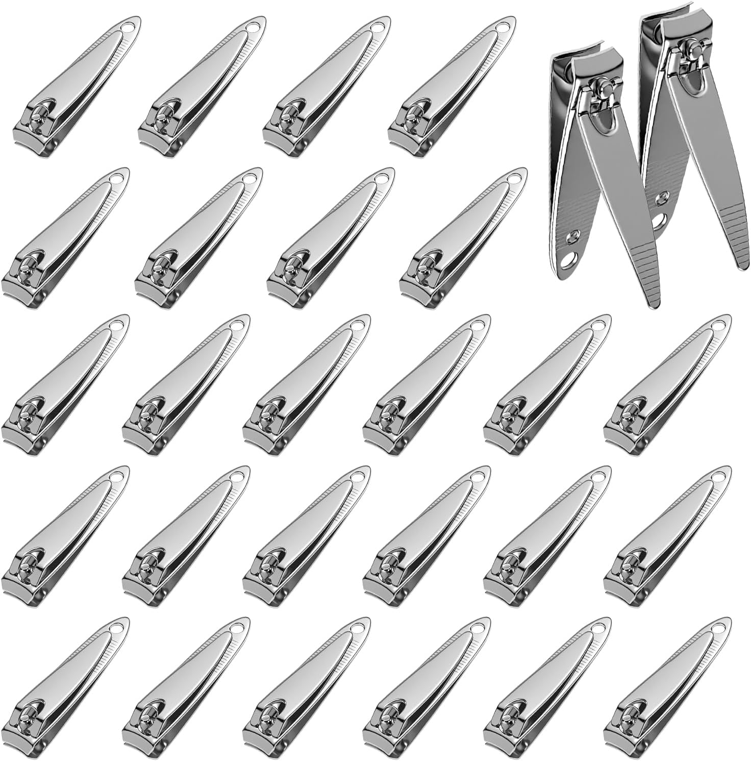 Nail Clippers Bulk Stainless Steel Portable Fingernail Cleaner Thick Sturdy Toenail Clipper, Travel Mini Sharp Curved Nails Cutter for Women Men Homeless Toe Finger, Manicure Trimmer (200)