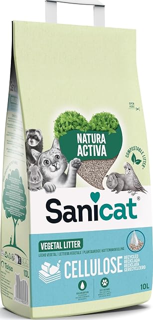 Sanicat - Lecho ecológico Sanicat Clean & Green para roedores, gatos y pájaros 10 L