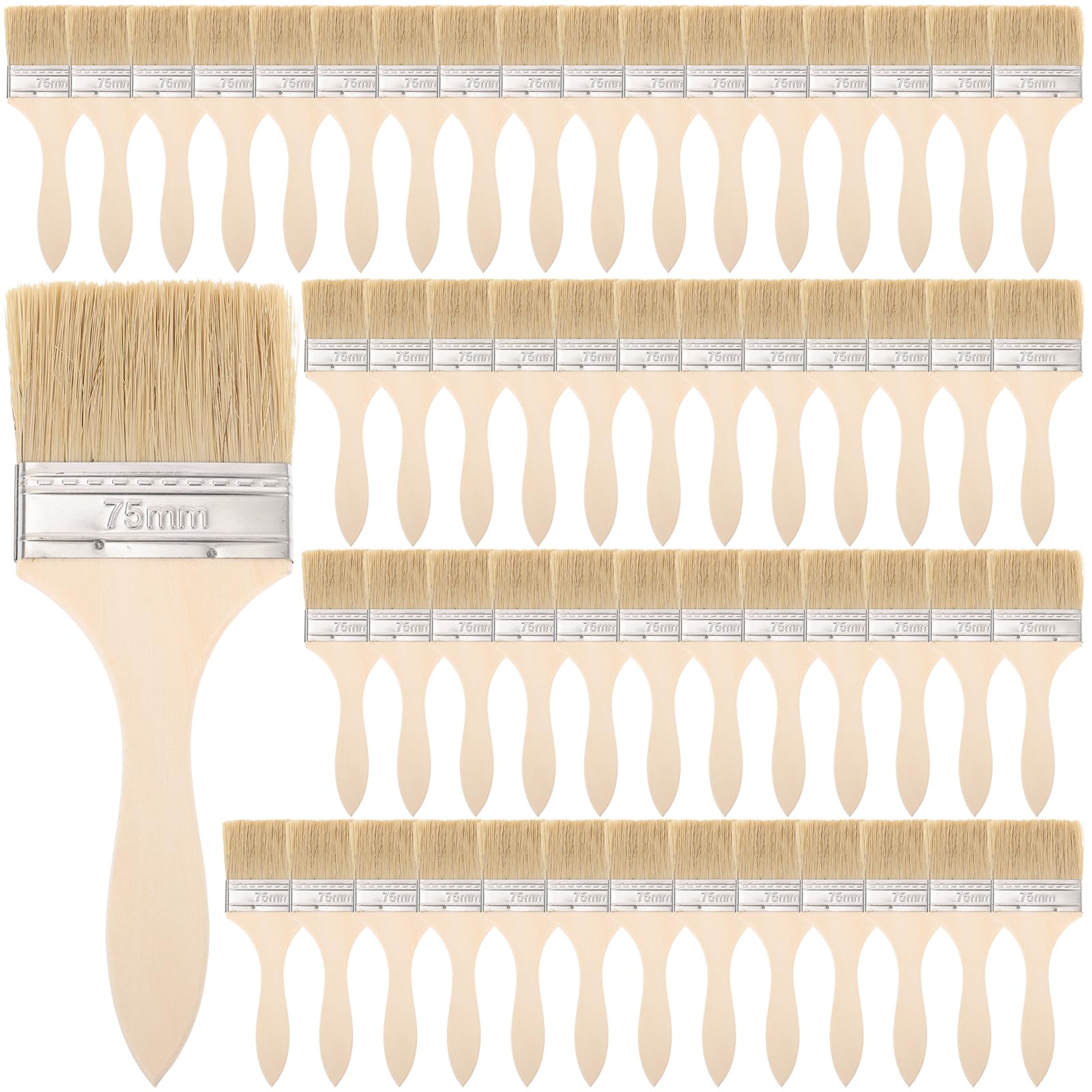 120 pennelli da 7,6 cm, pennelli per pittura sfusa, pennelli in legno, applicatori piatti per pittura, colla, vernice, forniture artistiche e artigianali
