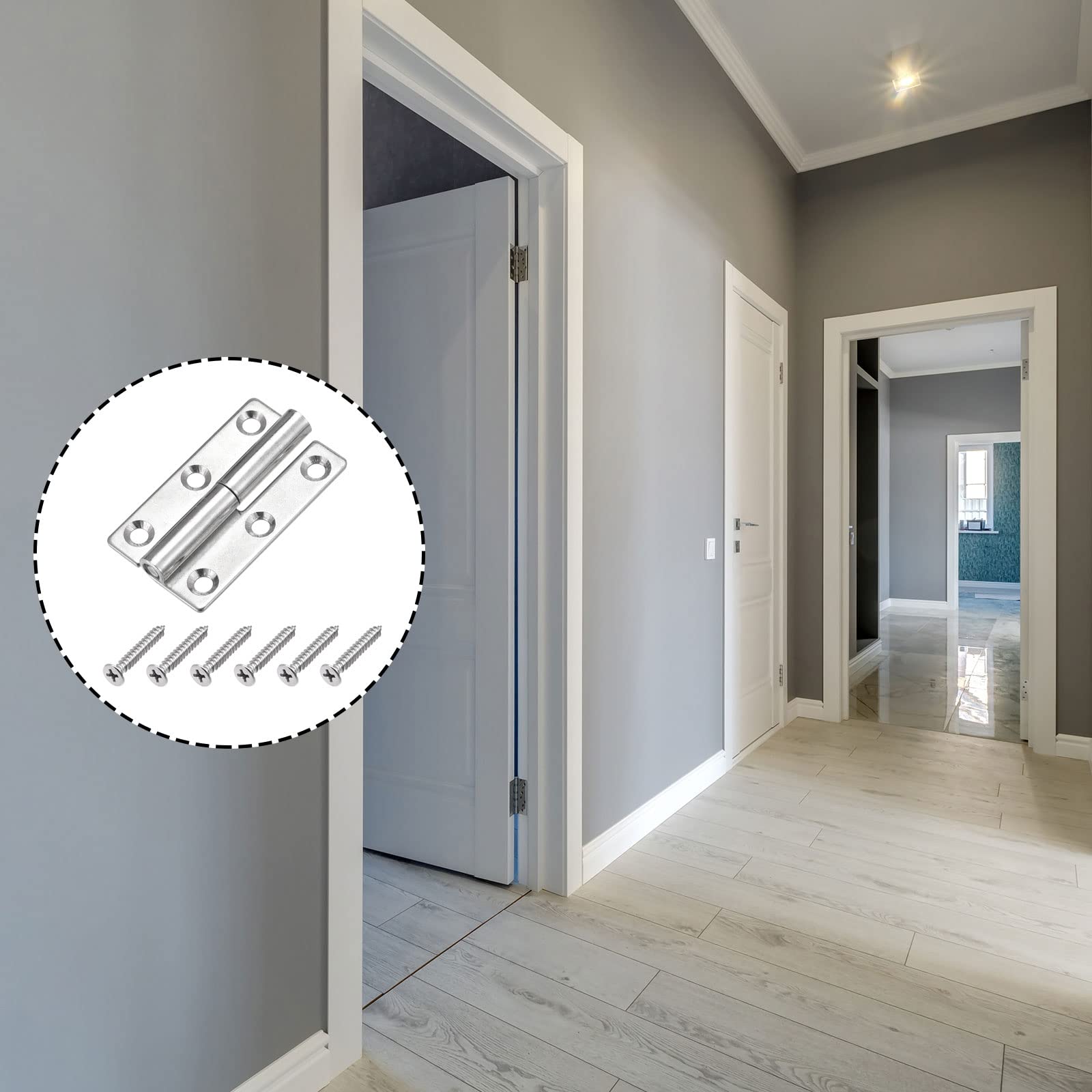 METALLIXITY Lift Off Hinge (64mm/2.5"), 304 Stainless Steel Right-Hand Slip Joint Small Flag Hinges - for Cabinet Door Silver Tone - Image 3