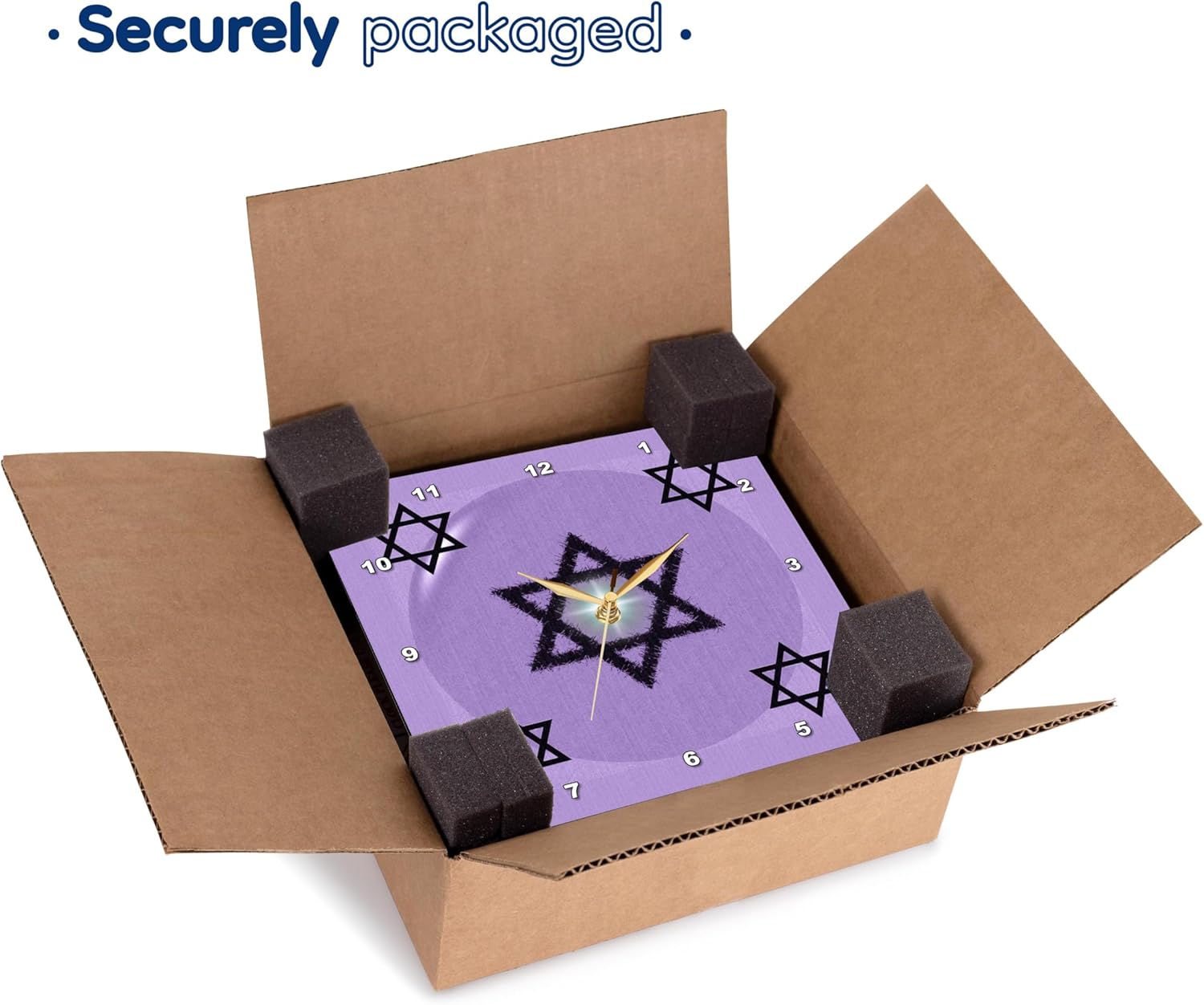 3dRose Star of David - Mauve - Wall Clock, 13 by 13-Inch (DPP_8347_2)