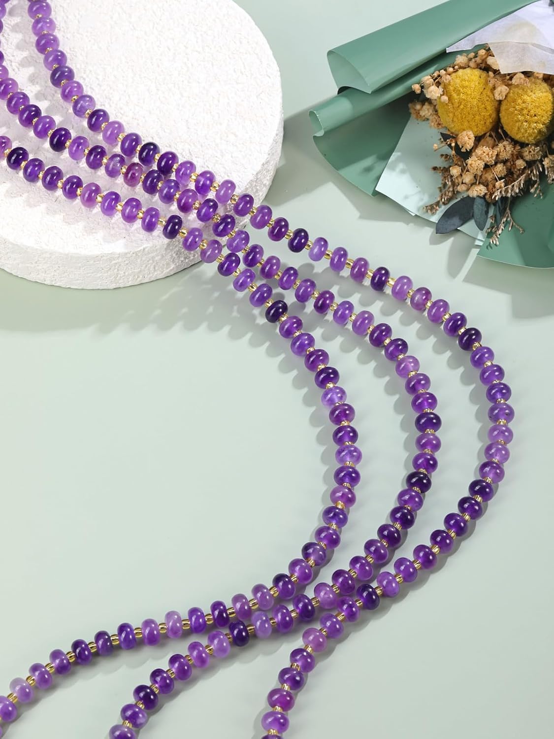 CrystalTears Beaded Gemstone Necklace for Women, Womens Colorful Boho Stone Bead Choker Necklace, Handmade Natural Crystal Stone Summer Beach Jewellery Gifts for Women Mom Christmas - Image 6