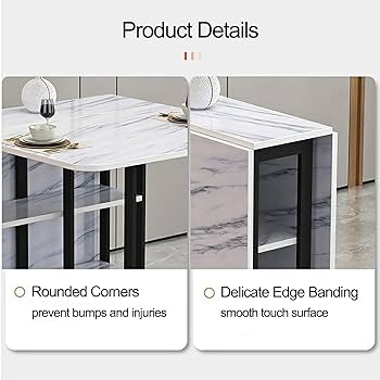 折りたたみ式ダイニングテーブル ドロップリーフダイニングテーブル 収納家具　黒 Amazon｜折りたたみダイニングテーブル ドロップリーフテーブル