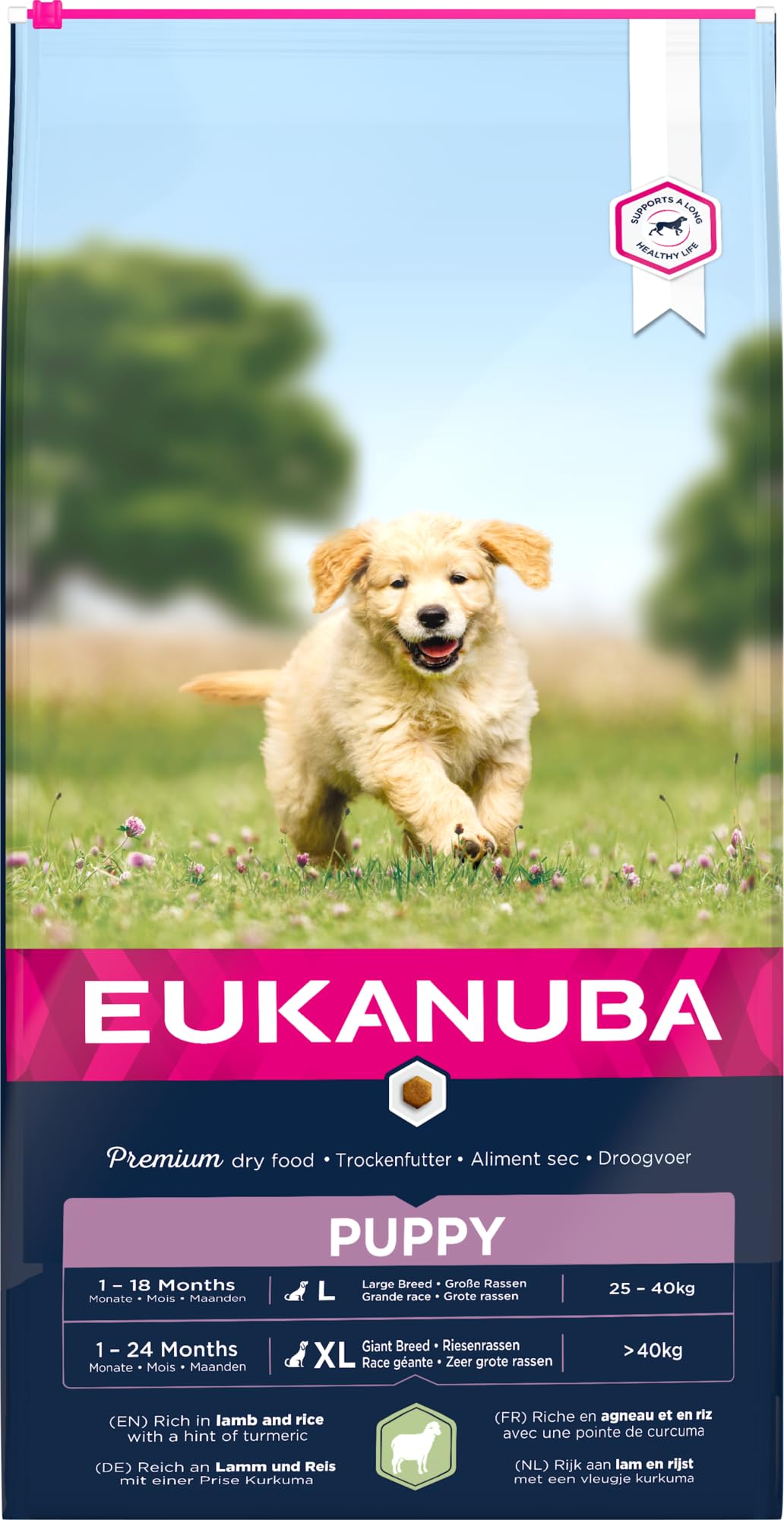 Eukanuba, alimento para Cachorros con Cordero y arroz para Razas grandes - Alimento seco Premium para Perros Junior, 12 kg