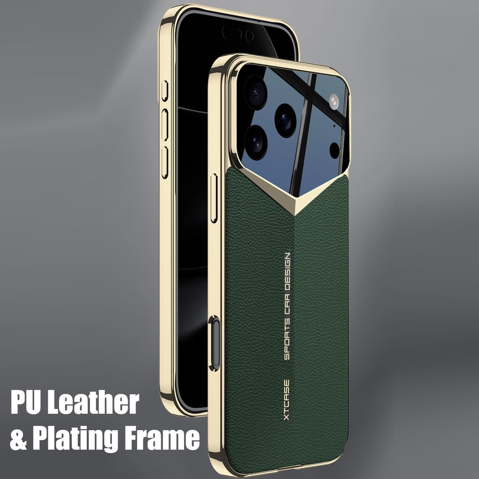 Furwabo for iPhone 17 Pro Max Leather Case, Luxury Sports Car