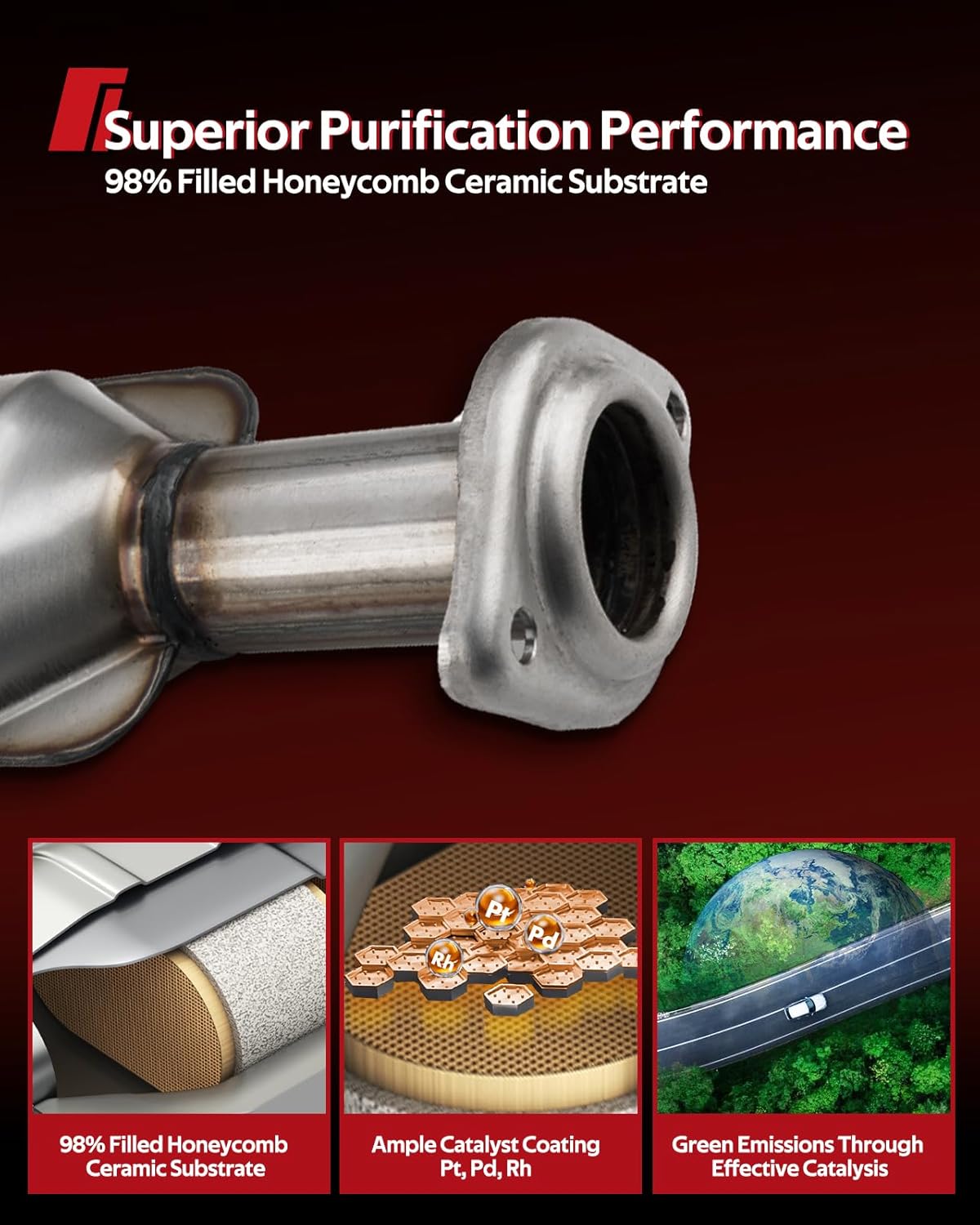 Torchbeam 645-174 Catalytic Converter Fit for Wrangler 2004 2005 2006 2.4L 4.0L, High Flow Catalytic Convertor, 1pcs