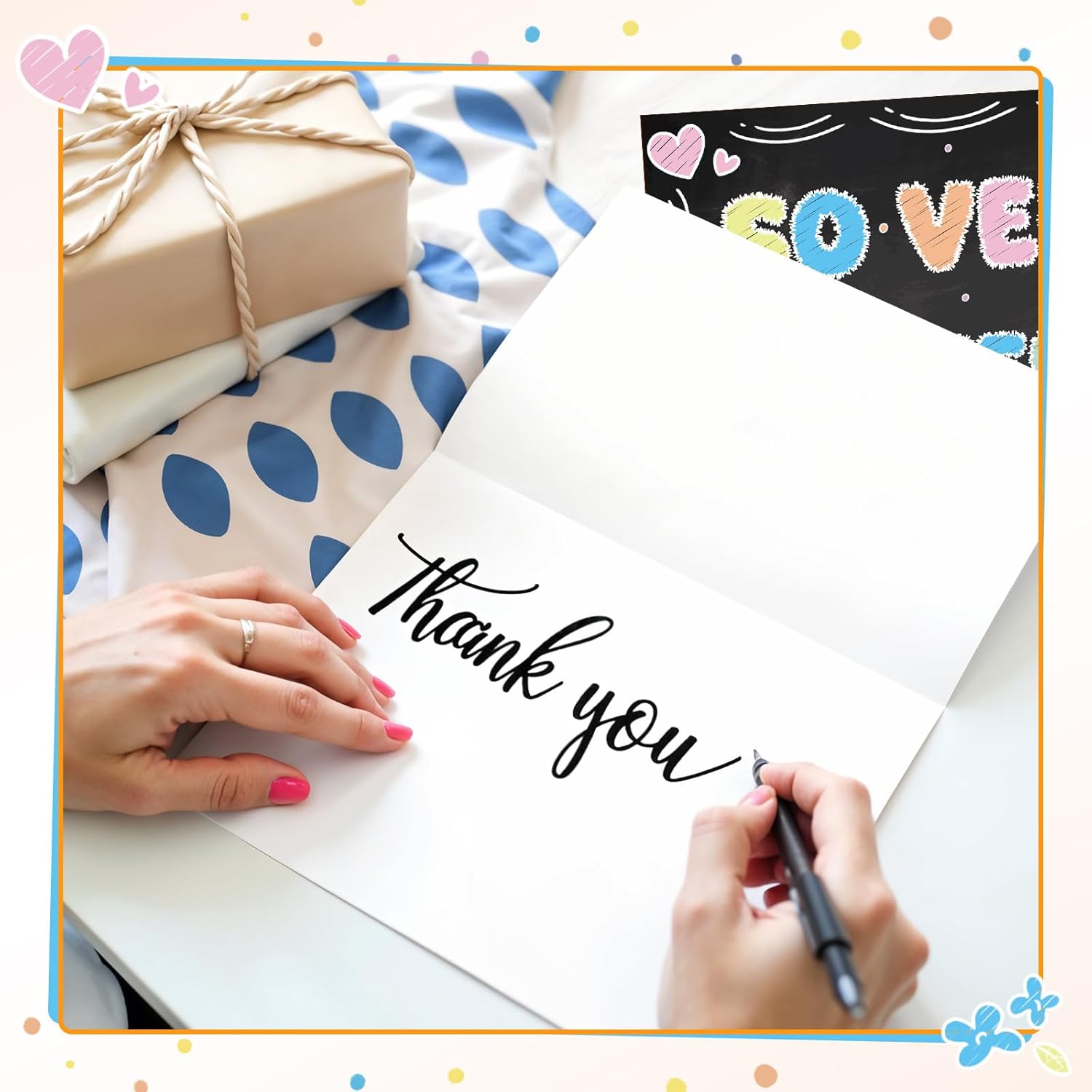 60 Bulk Thank You Cards with Envelopes – 4x6“ Kids Thank You Card for Teachers – Funny Chalkboard Appreciation Blank Cards for Baby Shower, Birthday and Small Business - Image 4