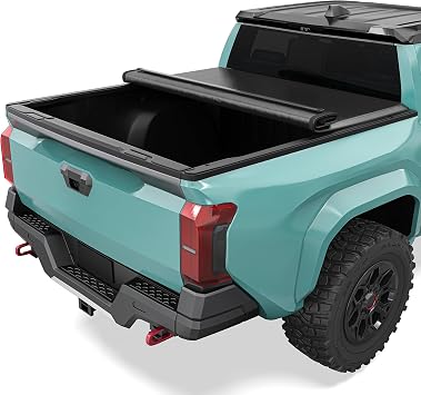 Soft Roll Up Truck Bed Tonneau Cover Fit for Toyota Tacoma 2024 2025 2026 with Deck Rail System, with 5 ft Bed Excl. Trail Edition