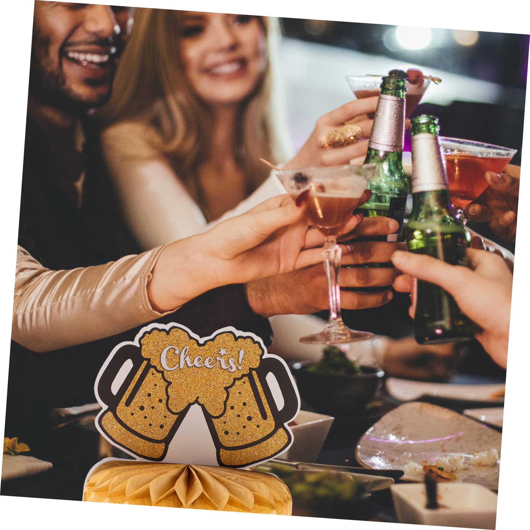 Ciieeo 5 Sätze Dekoration des neuen Jahres 2023 Neujahrsdekorationen Tafelaufsätze zum Mondneujahr Tischdekoration office party Partydekorationen für Silvester 2023 Waben- -Requisite