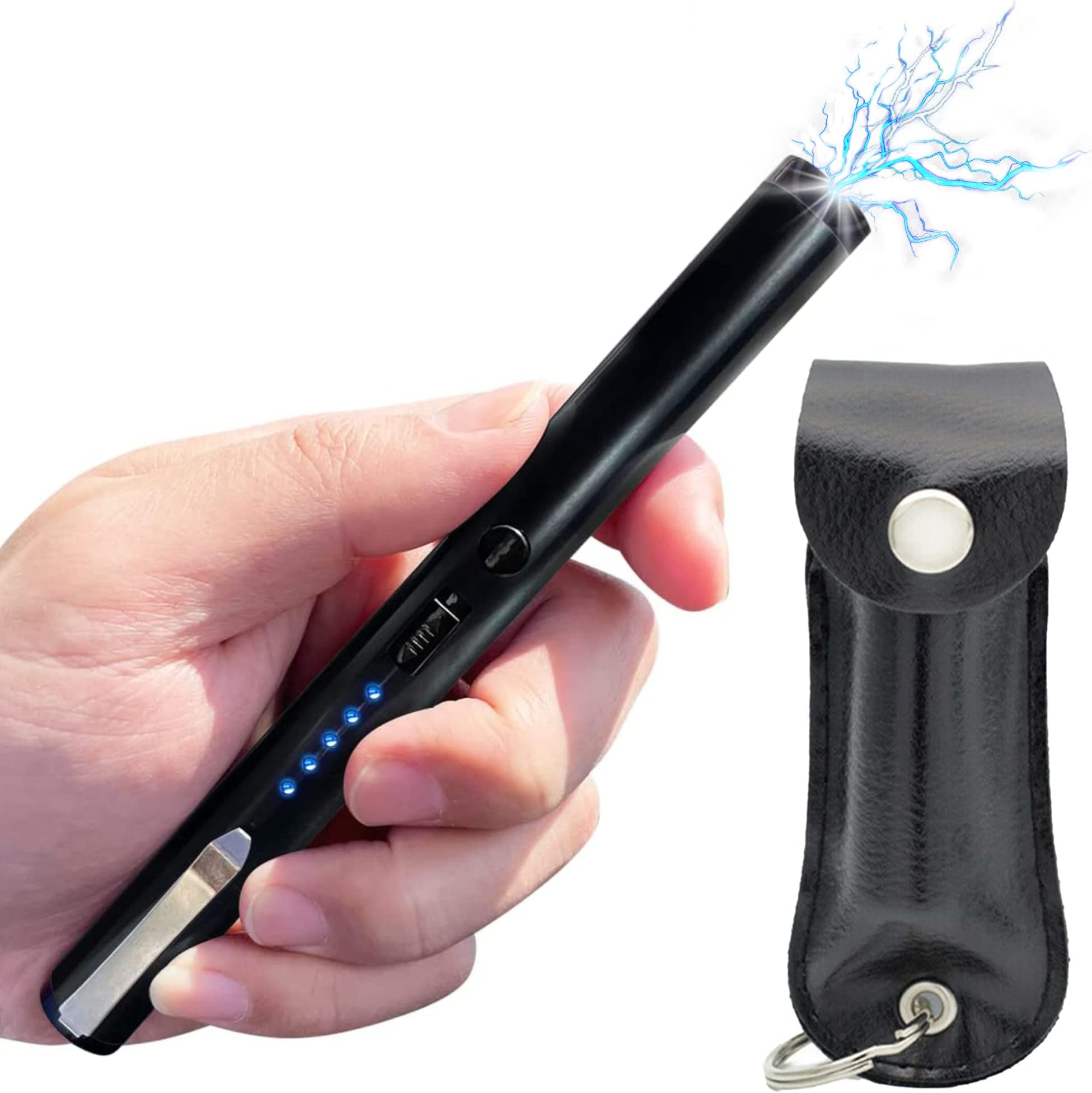 FIGHTSENSE Pen self Defense Pepper Spray Combo Pack for Men and Women self-Defense Device, USB Rechargeable Battery Life Indicator