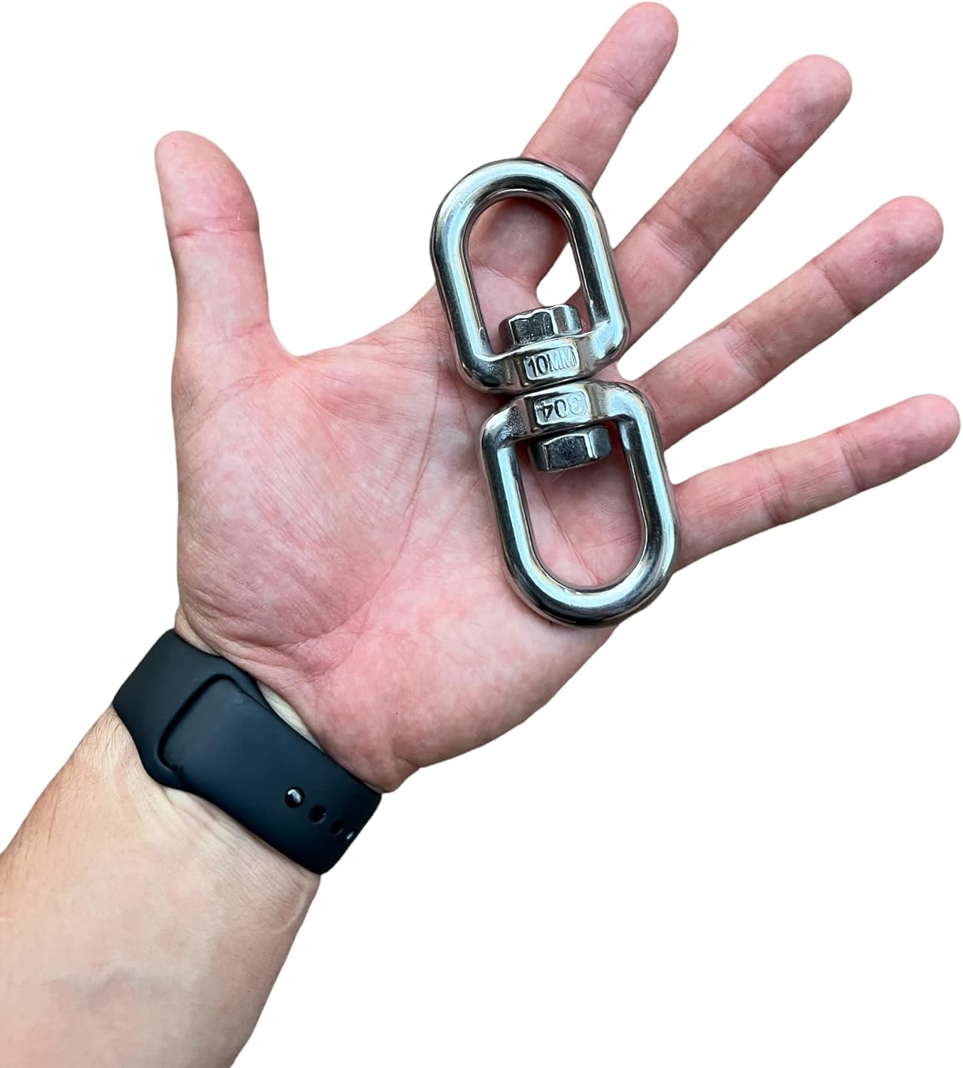 Stainless Steel Swivel Double Eye Swivel Marine Saltwater Grade Industrial (10mm, 2)