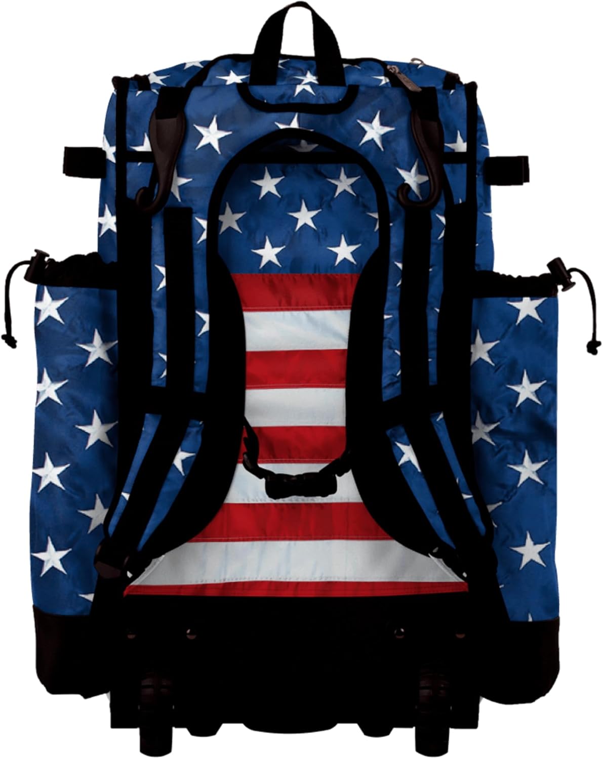 Boombah Superpack Hybrid Rolling Bat Bag - Wheeled & Backpack Version - USA Flag Royal Blue/Red/White