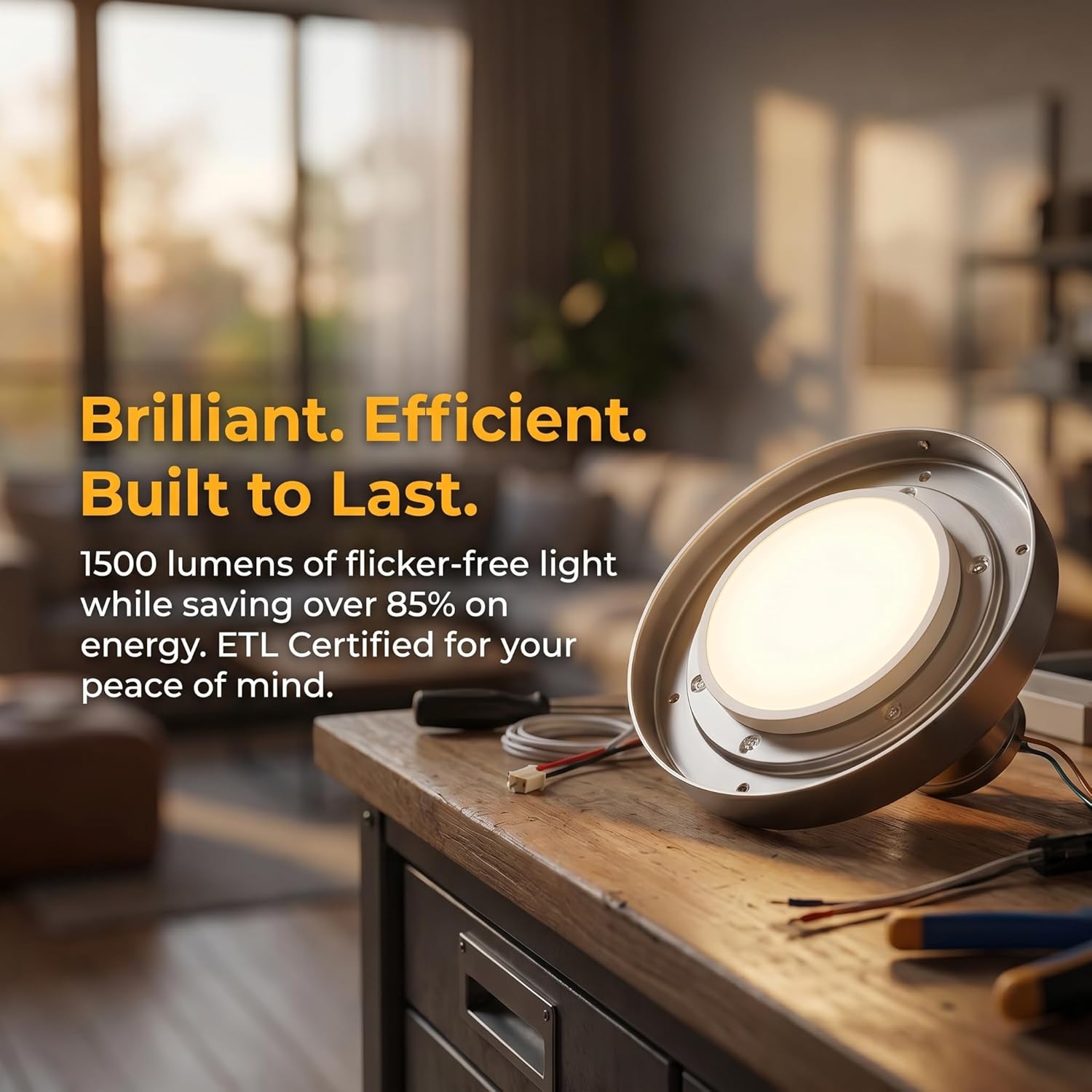 5.3 Inch LED Ceiling Fan Light Replacement, 15W 1500LM Triac Dimmable LED Module, 3000K/4200K/6500K 3 Color, ETL Listed Round Retrofit Light Board for Ceiling Lamp Bedroom Kitchen Living Room
