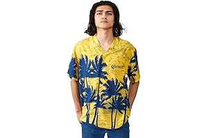 Corona Palm Tree Silhouette Short Sleeve Woven Button-Down