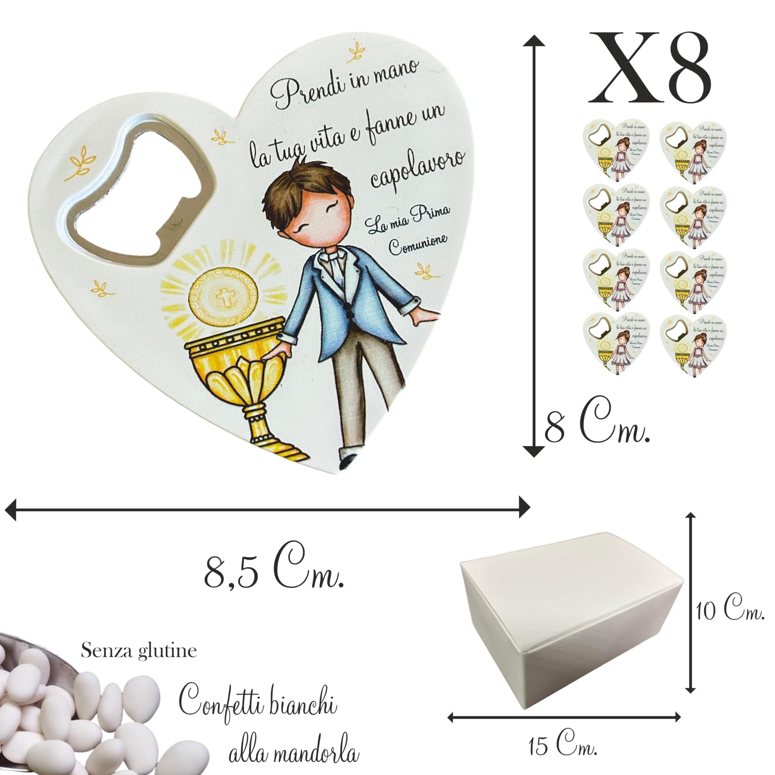 Regalami.shop set 8 bomboniere apribottiglia con scatola per tutte le cerimonie (3)