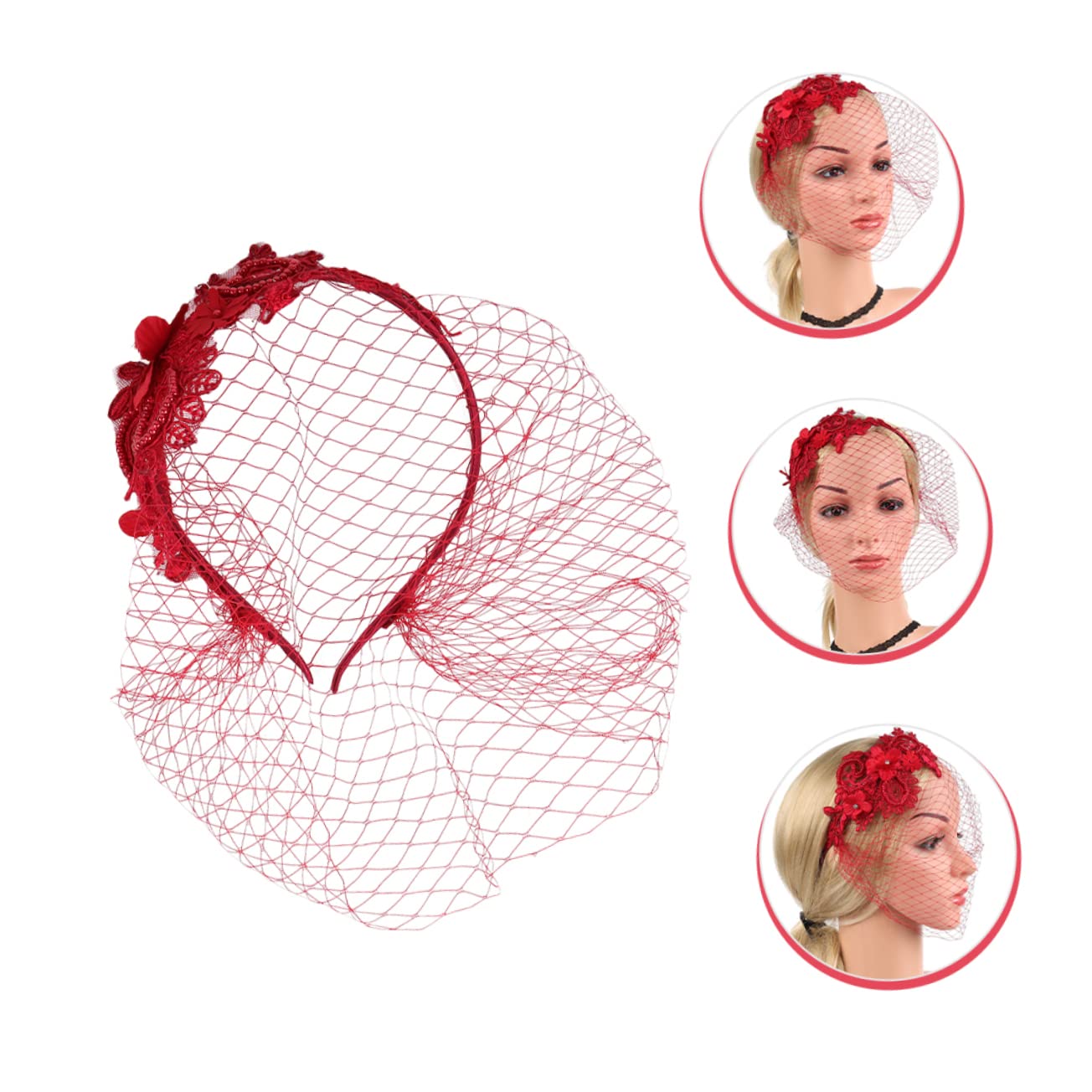 5 Stück Mesh Spitzen Stirnband Hochzeitsschleier Für Bräute Weiße Braut Haarspange Bridcage Brauthut Netz Teeparty Haar Make Up Stirnbänder Fascinator Hut Mit Schleier