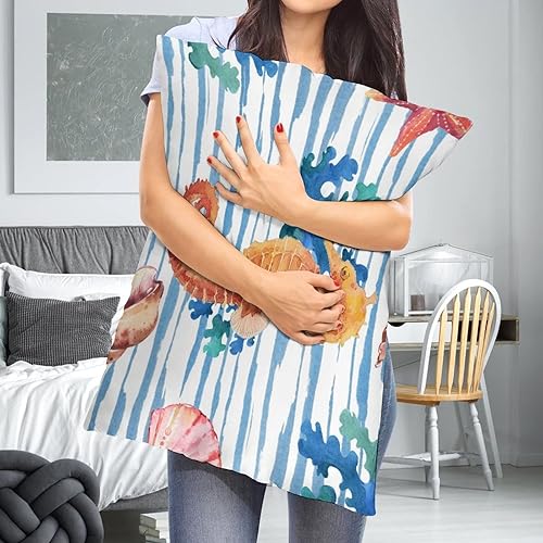 Miniatura 6 de Girls Boys Pillowcases Pillows Covers Cases Seashells Sea Themed Pillowcases 20x30 Ocean Animal Sea Horse Cojines Decorativos para Sala for
