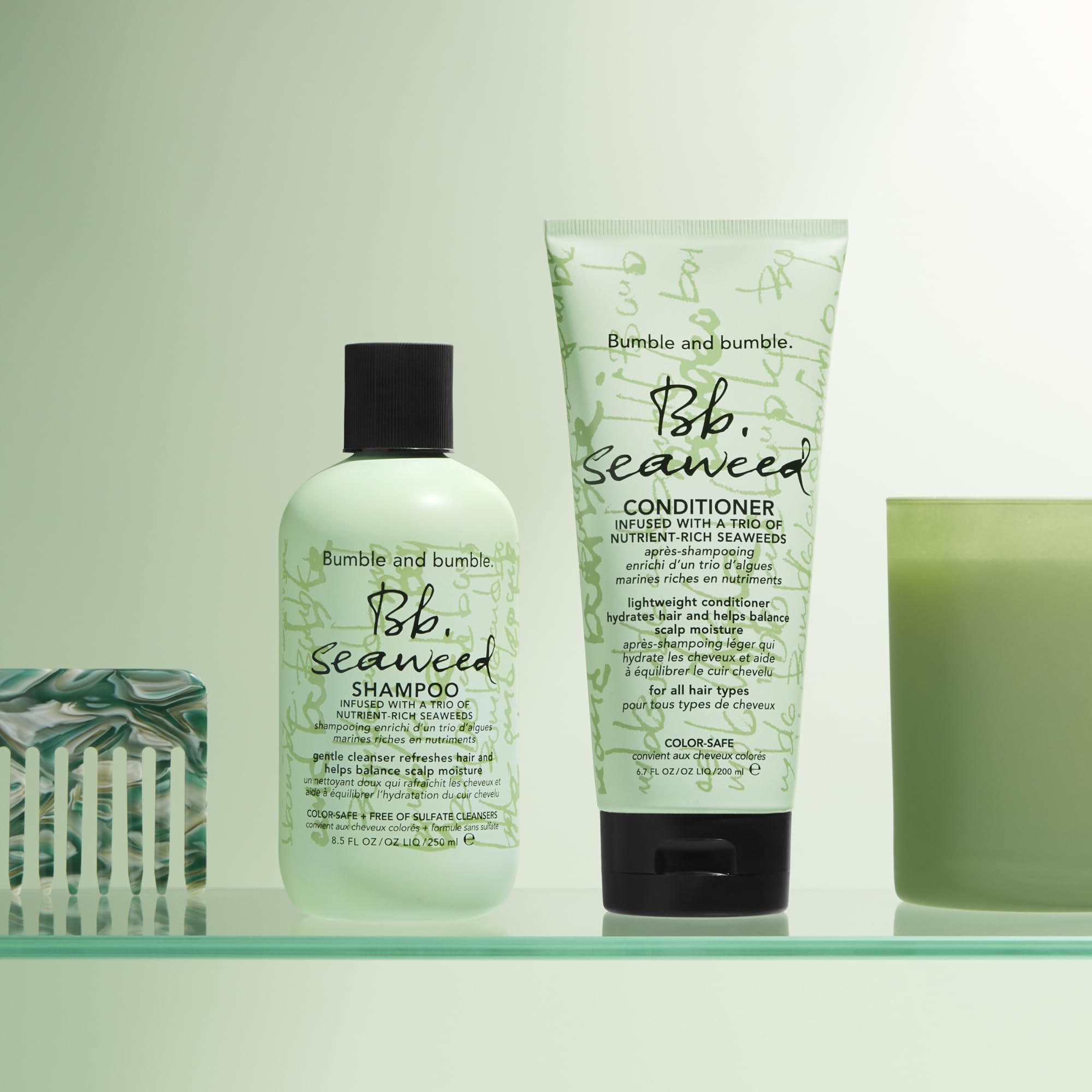 Bumble and bumble. Seaweed Hydrating Shampoo | Gently Cleanses Without Stripping |Improves Scalp Hydration| Sulfate Cleanser Free | For Fine to Medium Curly Wavy Straight Hair