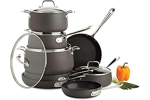 Hard Anodized Nonstick Cookware Set 13-Piece: All Clad Performance