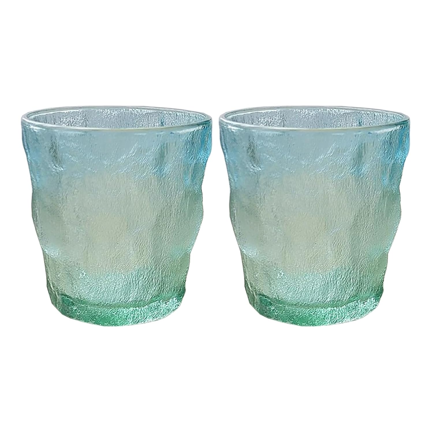 CHOOLD 2 Pcs Glacier Glass Tumbler Cup Water Glasses Glass Drinkware for Coffee Juice Beer 8 Oz