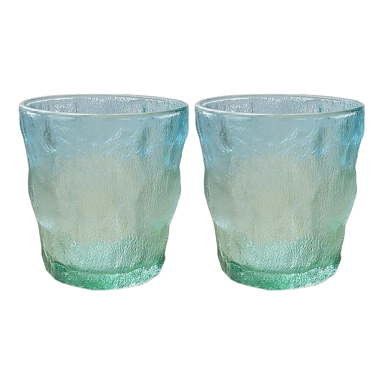 CHOOLD 2 Pcs Glacier Glass Tumbler Cup Water Glasses Glass Drinkware for Coffee Juice Beer 8 Oz