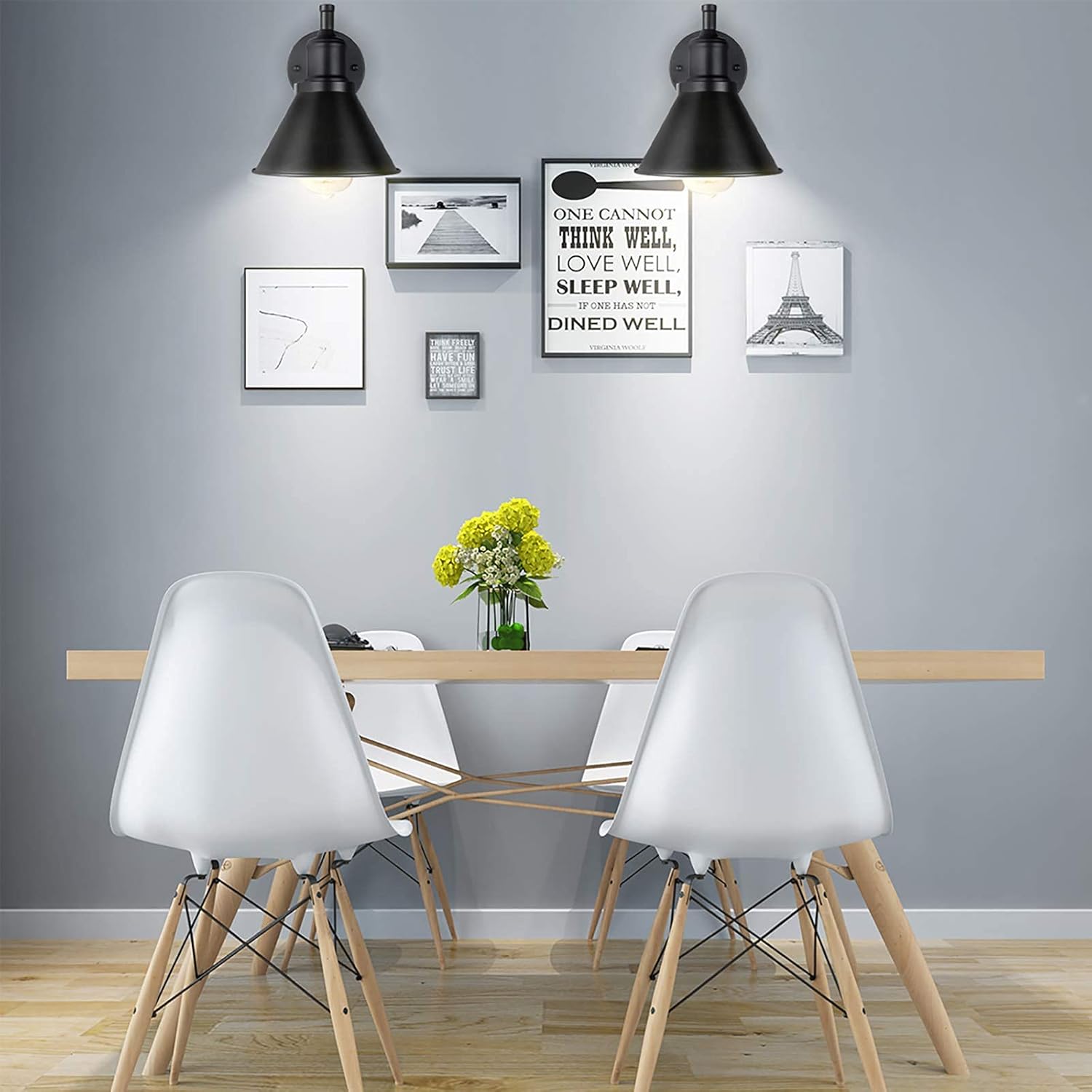Black Industrial Swing Arm Wall Sconce with Plug-In Option