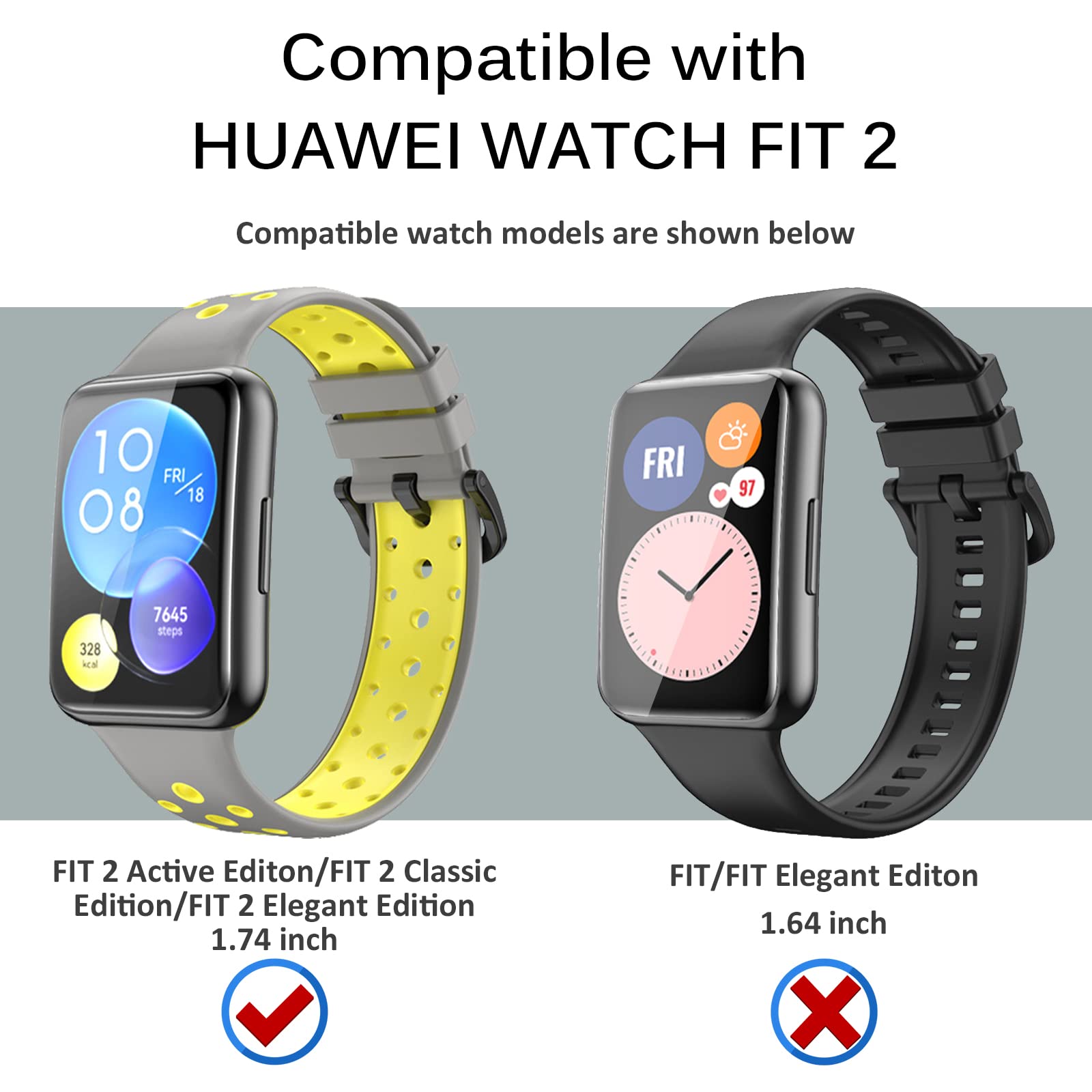Miimall Silicone Strap Compatible with Huawei Watch Fit 2 - Image 2