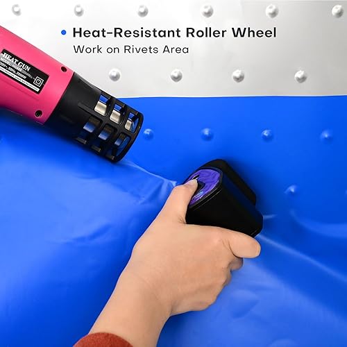 Miniatura 5 de NEWISHTOOL Herramienta de aplicación de vinilo resistente al calor, rodillo de costura de esponja con mango de aleación de aluminio con espuma de