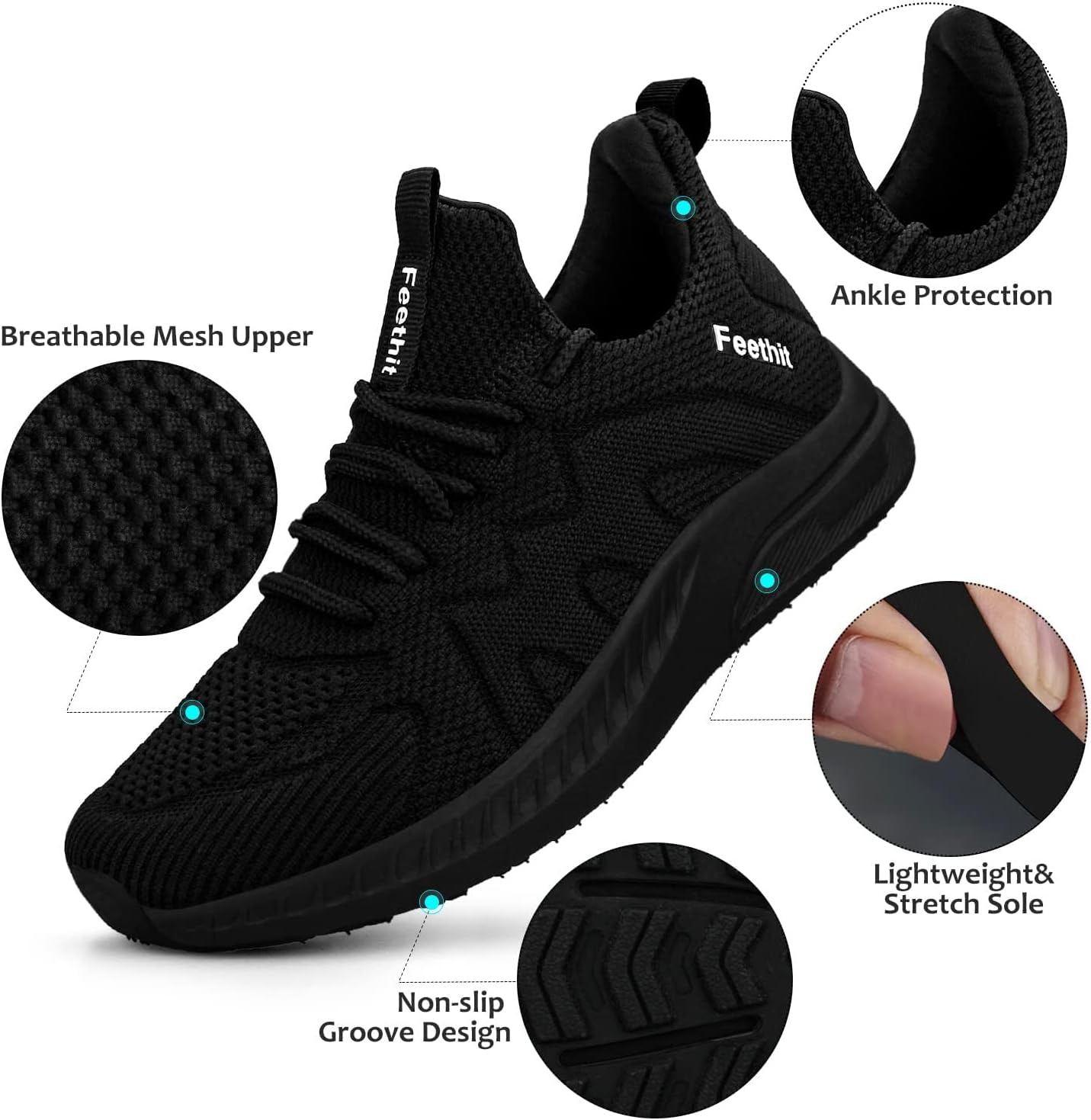 Feethit Womens Running Shoes Tennis Walking Shoes Slip on Sneakers Lightweight Gym Shoes for Workout Work Travel Athletic - Image 4
