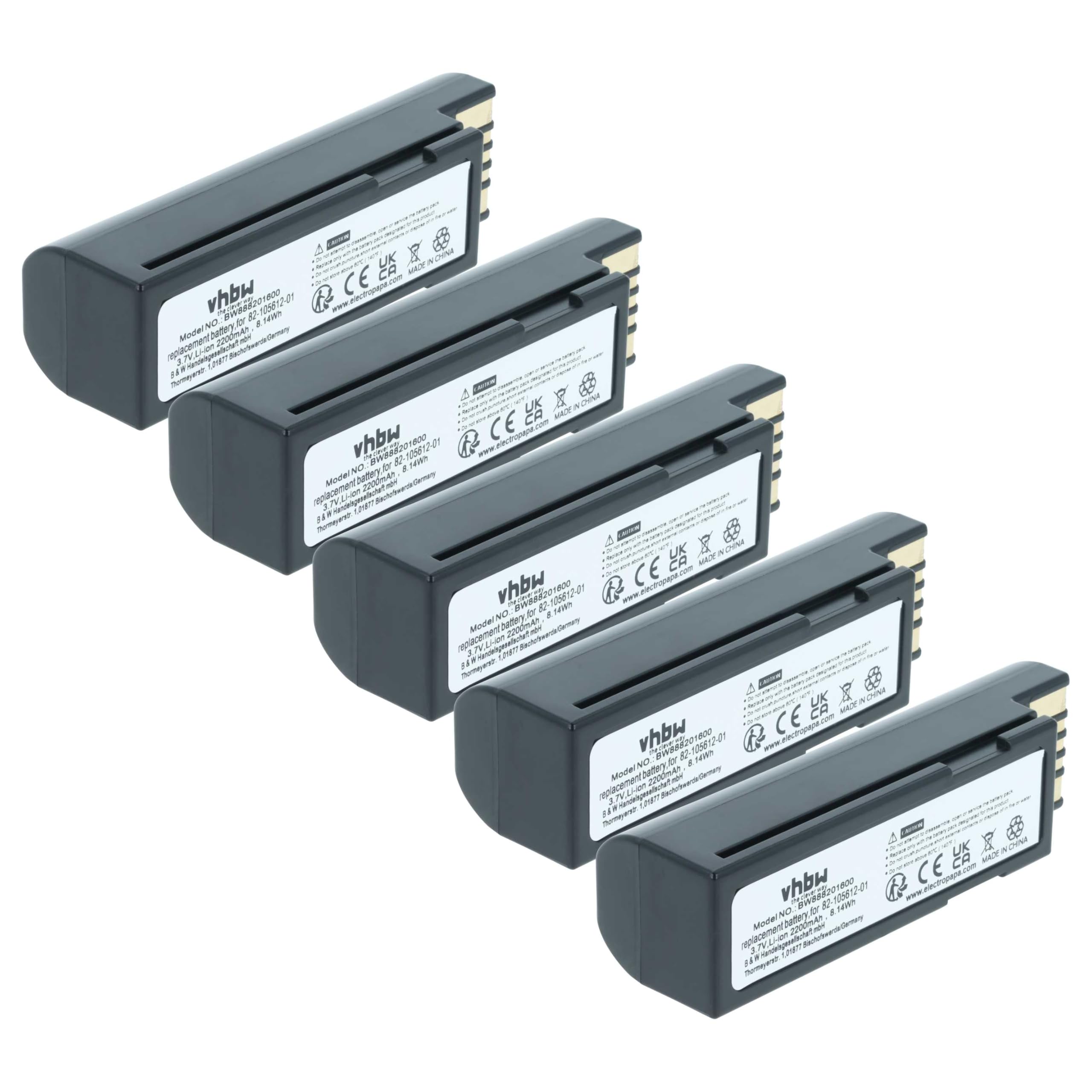 vhbw 5X Akku kompatibel mit Zebra LS3678