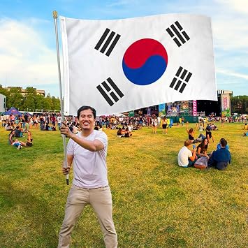 South Korea Flag - Beautiful Double-Stitched - 100% Polyester w/Brass Grommets 3' x 5'