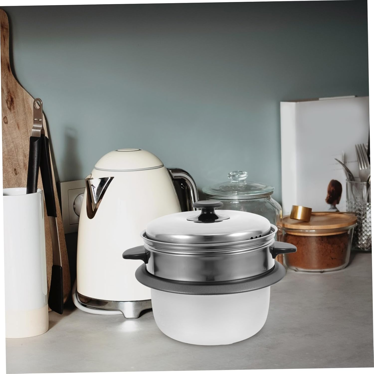 Rice Cooker Inner Pot Non-stick Liner with Steamer Capacity Material Easy to Clean for Use