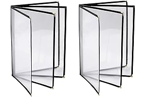 2PCS Menu Covers 8.5" x 11" Restaurant Menu Holder 4 Page 8...