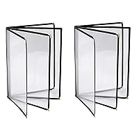 Vista 1 de 2 piezas de fundas de menú de 8.5 x 11 pulgadas, soporte para menú de restaurante, 4 páginas, 8 vistas, funda transparente de menú, se adapta a