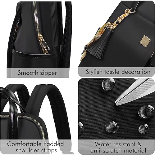 Miniatura 6 de Kamlui Mochila para laptop de 14 a 15.6 pulgadas, 16 para mujer, accesorios para mujer, bolsa negra para laptop, negro239, Negocios