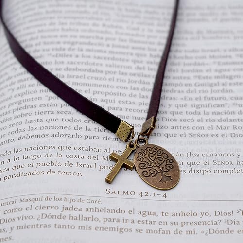 Miniatura 10 de BLBMH Marcador de libros de cuero genuino con cinta de la Biblia, árbol de la vida, regalos cristianos para mujeres, hombres, amantes de los libros,