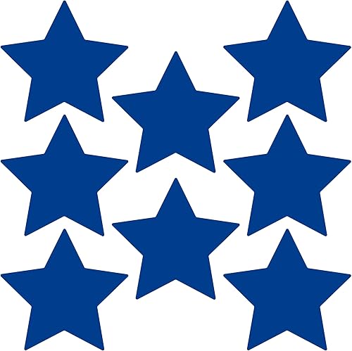 LiteMark Calcomanías adhesivas de estrella azul con acabado brillante duradero de 5.5 pulgadas, ideal para suelos, techos, paredes, computadoras