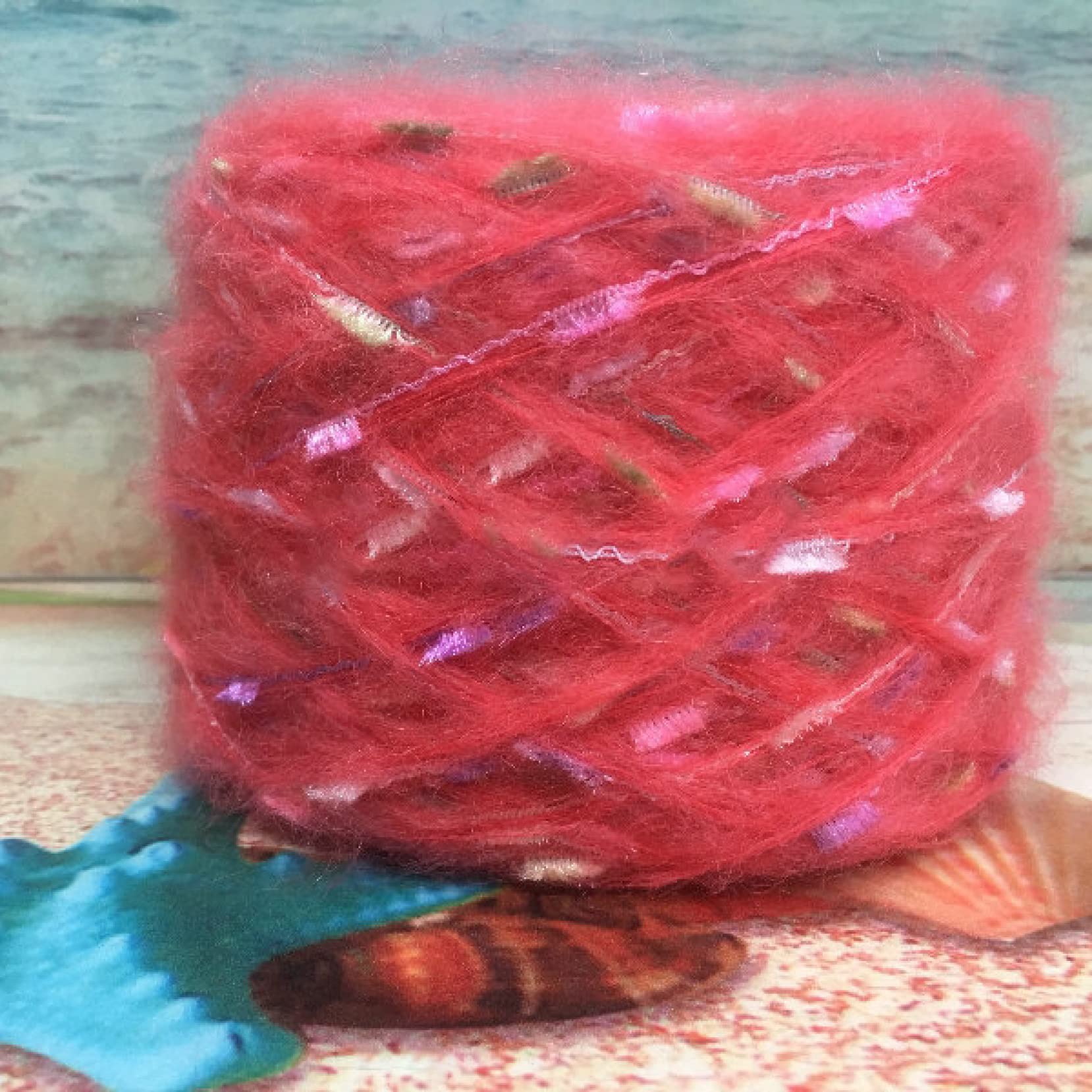 250g robótki ręczne szydełkowanie przędza dziewiarska na drutach cekiny przędza mieszana splot dziewiarski zimowy ciepły trykot(Flower 10)