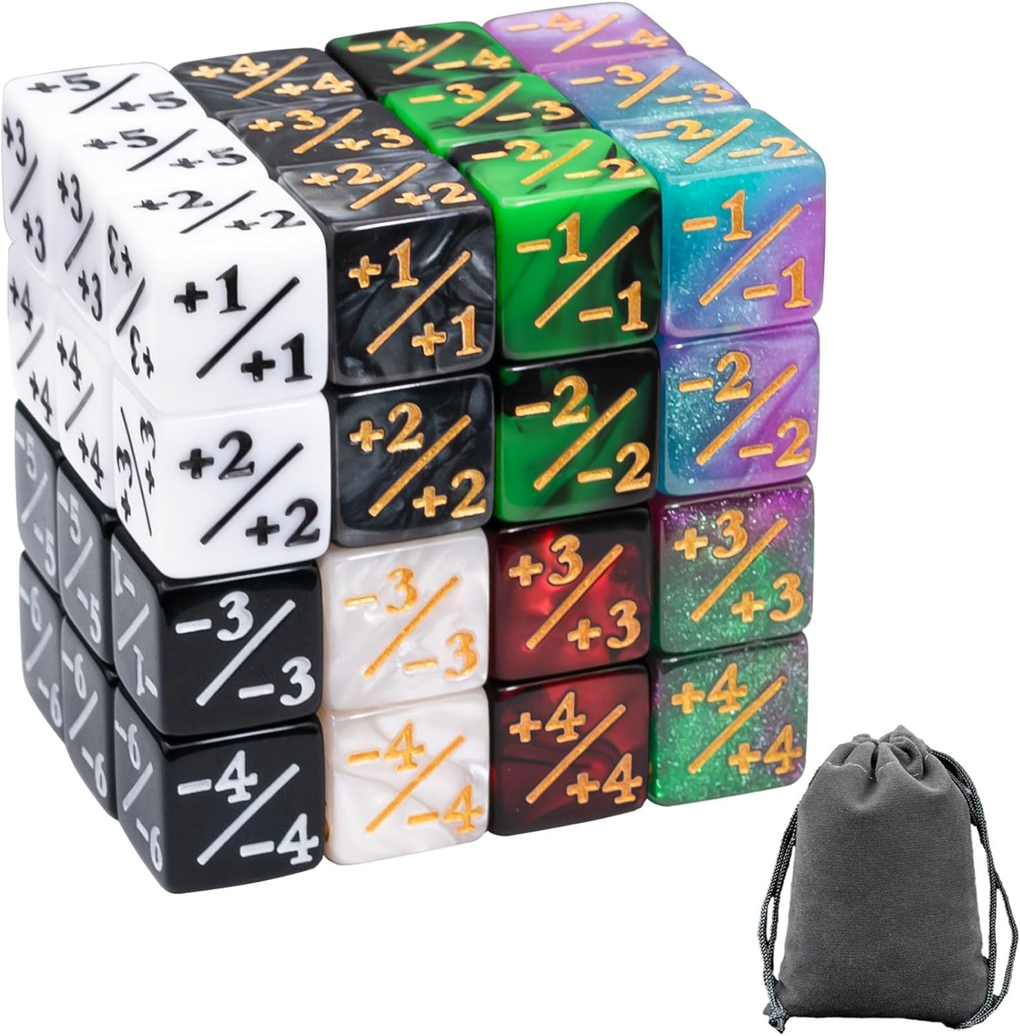 48 Pieces MTG Counter Dice Plus 1 Set in 8 Colors, Life Counters +1/+1 Tokens Dice for MTG, TCG, Cards Gaming Accessories