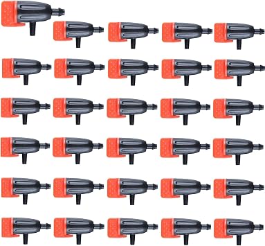 Garden Irrigation Dripper, 30 Pack Adjustable Drip Emitters Garden Succulent Watering Dripper Sprinkler for 4mm/7mm Hose for Home Succulents Plants Lawn Flower Irrigation System