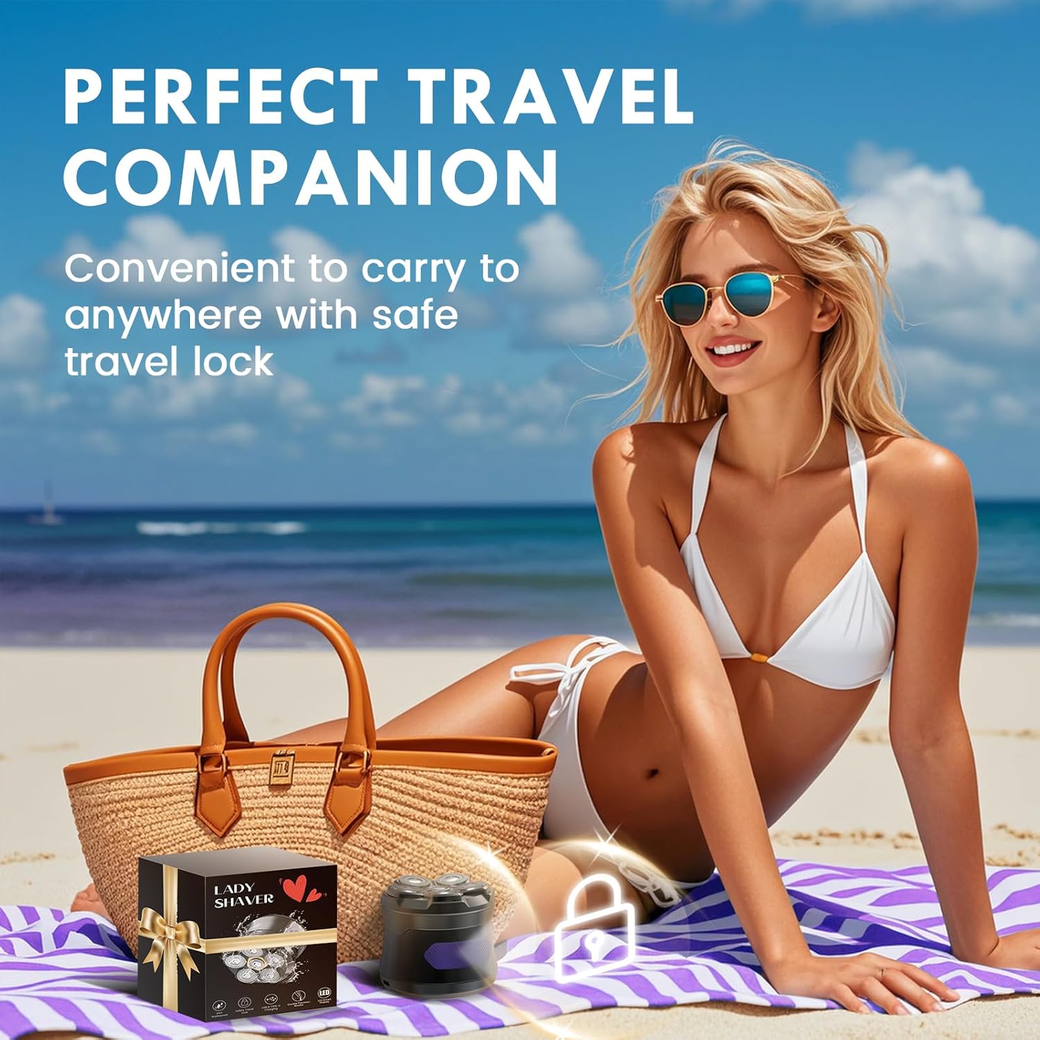 Electric Razors for Women, 6D Electric Shaver for Women Legs, Painless Hair Remover with Magnetic Head, Lady Bikini Shaver for Whole Body, Blue - Image 7