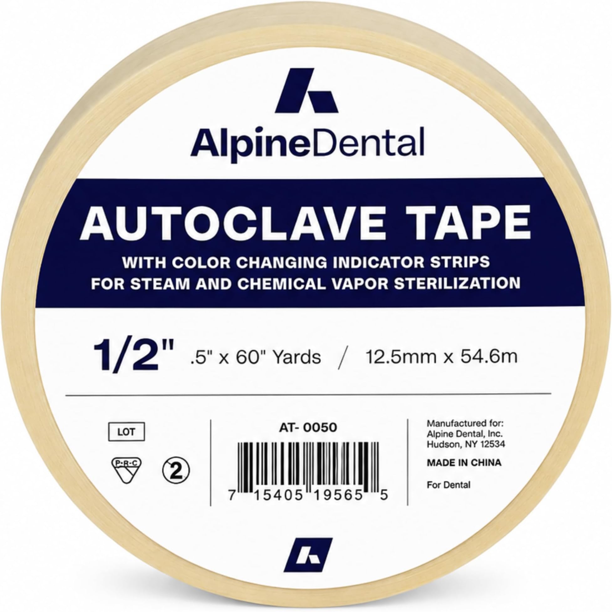60 Yd. Roll of Autoclave Tape 1/2" โ Indicates Sterilization for Dental Tools, Surgical Instruments & Tattoo Accessories โ Heat Tape for Chemical & Autoclave Sterilizers