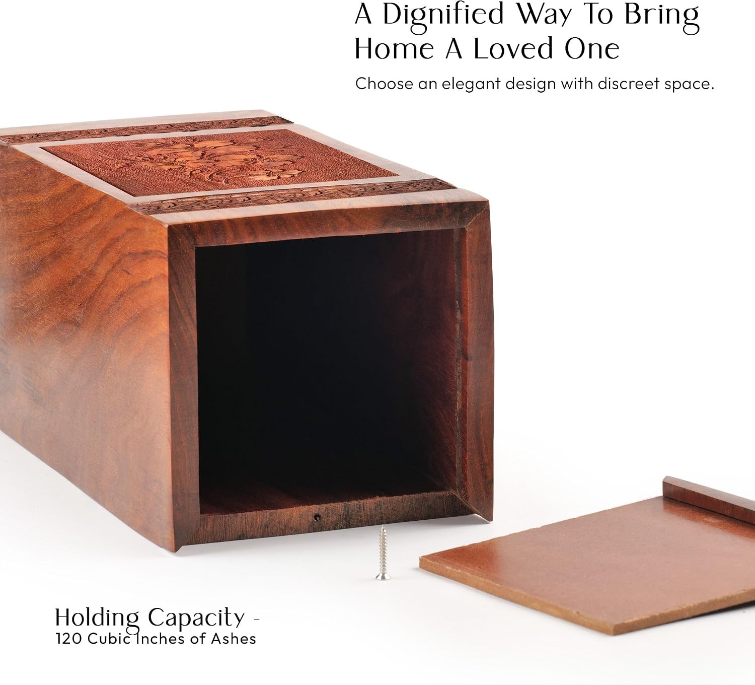 Cherry Blossoms Cremation Urn - 10 Inch Urn - Wooden Urn for Human Ashes Adult - Funeral Urn, Urns for Ashes, Large Urn for Human Ashes Adult Male & Female, Cremation Urn for Ashes - Pack of 1