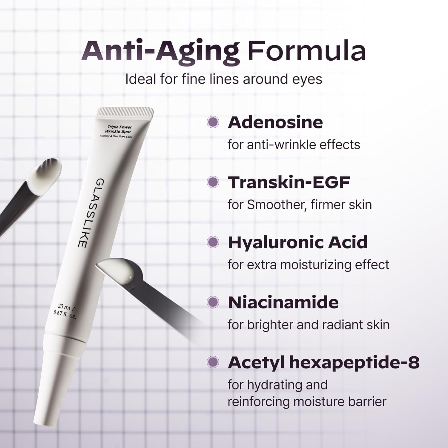 GLASSLIKE Triple Power Wrinkle Spot Ampoule, Hydration Boosting, Firming and Anti-wrinkle, wrinkle wrapping serum - 0.47 fl. oz - Image 5