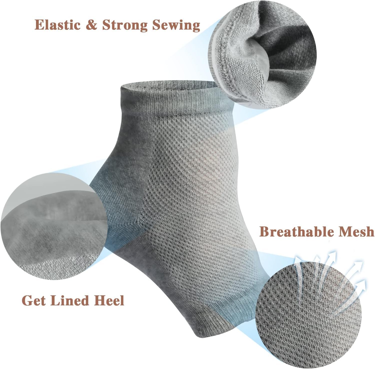 EXIFYLL Heel Pain Relief Silicone Gel Pad Heel Protector Socks with Spa Botanical for Men and Women Soft Cotton Heel Socks, Dry Cracked Skin Free Size ,Heel Pain Relief Silicone Gel Pad Heel Protector Socks with Spa Botanical for Men and Women Cotton Socks 1